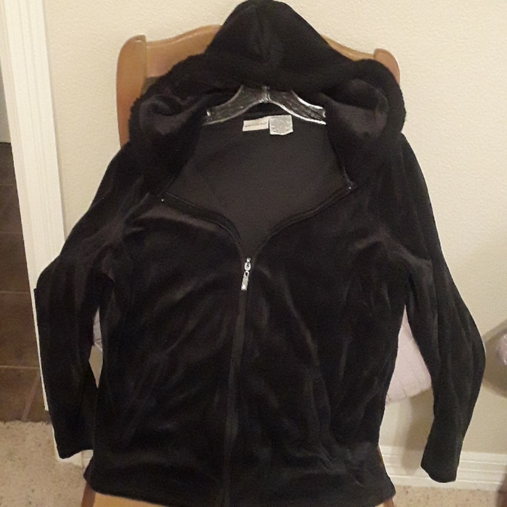 Velvet look hoody